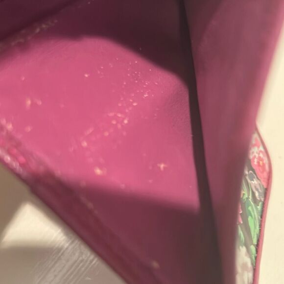 Kenzo Floral Leather Compact Wallet Vintage Flower Print Summer Grannycore - Picture 8 of 10